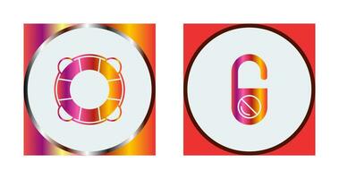 Life Preserver and Do Not Disturb Icon vector