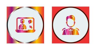 Online Job and Manager Icon vector