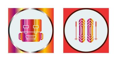 Backpack and Ski  Icon vector