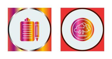 clipboard and cloud data  Icon vector