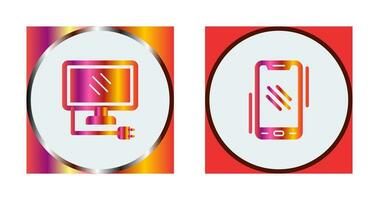 Monitor and Smartphone Icon vector