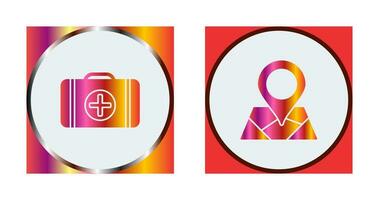 First Aid Kit and Map Icon vector