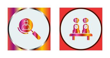 Magnifier and Meeting  Icon vector