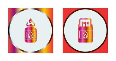 Camping Gas and Matches Icon vector