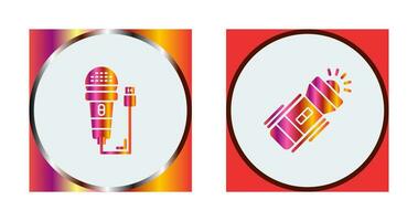 Microphone and Flashlight Icon vector