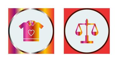T Shirt and Scale Icon vector