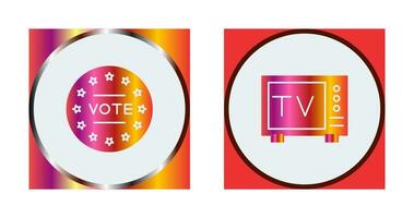 Vote and Tv Icon vector