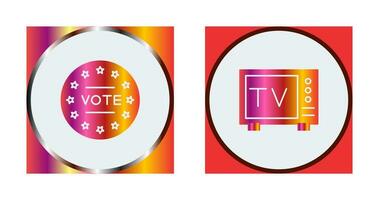 votar y televisión icono vector