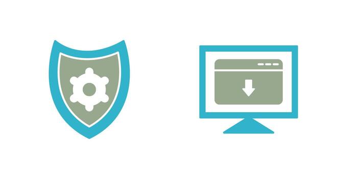 seguridad ajustes y descargar página web icono vector