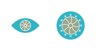 eye and optical diaphram Icon vector