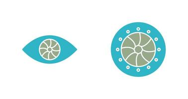 eye and optical diaphram Icon vector