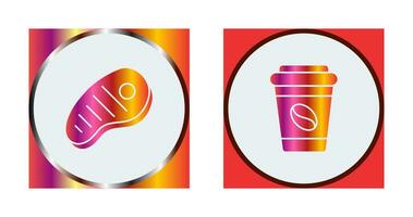 Meat and Coffee Icon vector