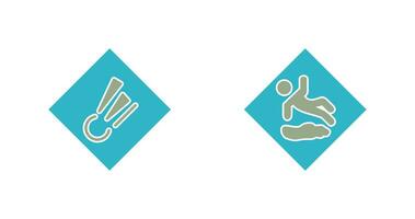 explosive material and danger of slipping  Icon vector