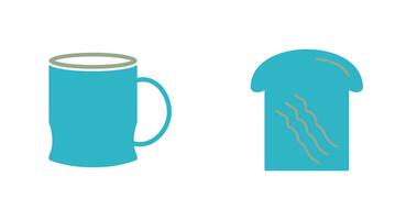 toast and coffee cup  Icon vector