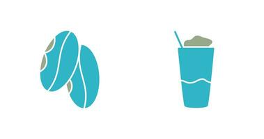 Coffee Grain And Frappe  Icon vector