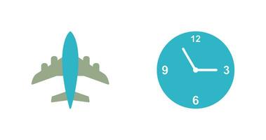 Aeroplane and time  Icon vector