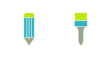 pencil and Brush Icon vector