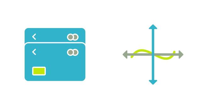 multiple cards and graph  Icon vector