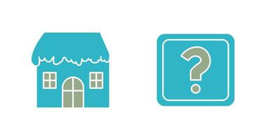 House with Snow and Question Mark Icon vector