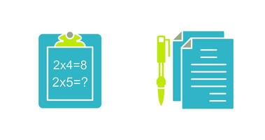 Solving Question and Document and Pen Icon vector