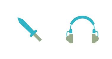 Headphones and Sword Icon vector