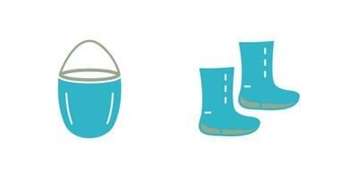 water bucket and boots Icon vector