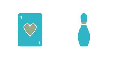 Card and Bowling Pin Icon vector