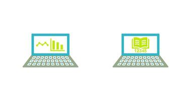 Online Stats and Online Study Icon vector