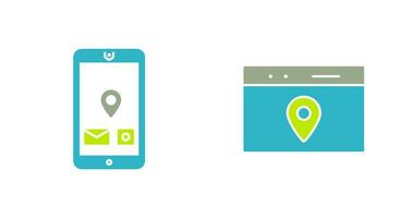 mobile application and location web advertising Icon vector