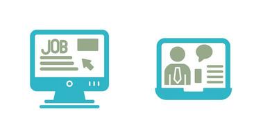 Online Job and Online Job Interview Icon vector