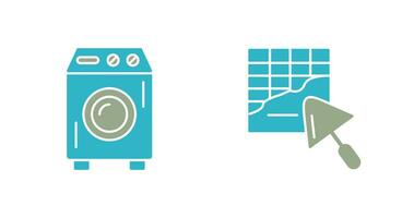 Washing Machine and Plastering Icon vector