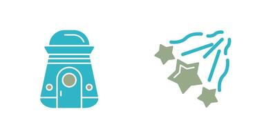 space capsule And falling stars Icon vector