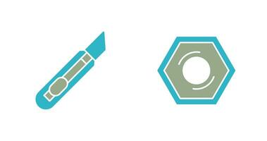 Stationary Kinfe and Nut Icon vector