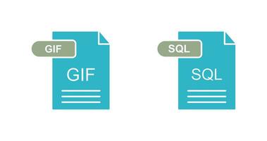 GIF and SQL Icon vector