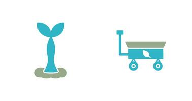 Tree and Garden Cart Icon vector