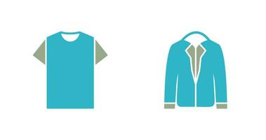 Plain T Shirt and Stylish Jacket Icon vector