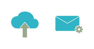 Upload to Cloud and Message Settings Icon vector