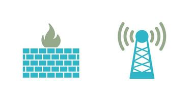 Firewall and Tower Icon vector