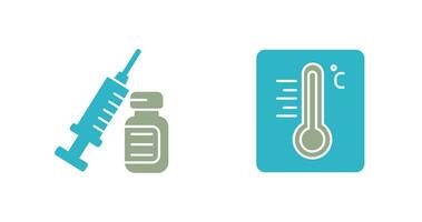 Syringe and Thermoimeter Icon vector