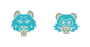 Bear and Ferret Icon vector