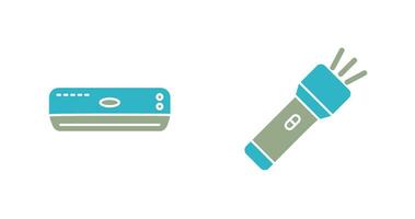 Air Conditioner and Flashlight Icon vector