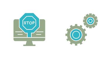 Stop and Setting  Icon vector