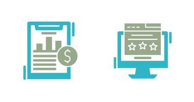 Financial Analytics and Webpage Icon vector