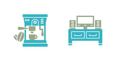 Coffee Machine and Television Icon vector