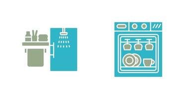 Shower and Dishwasher Icon vector