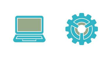 Laptop and Setting Icon vector