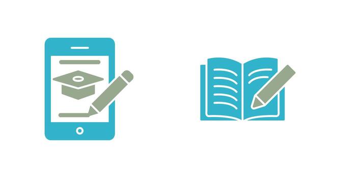 Online Course and Write Icon vector