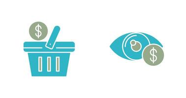 Shopping Basket and Eye Icon vector