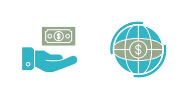 Money and Globe Icon vector