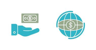 Money and Globe Icon vector